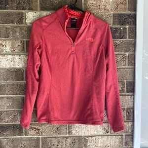 The North Face Pink 100 Glacier Zip Lightweight Fleece 1/4 Zip Pullover Sweater